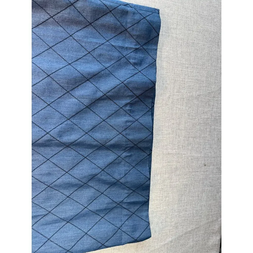 Kate Spade New York Blue Chambray Look Diamond Stitch Shift Dress 12 Pockets